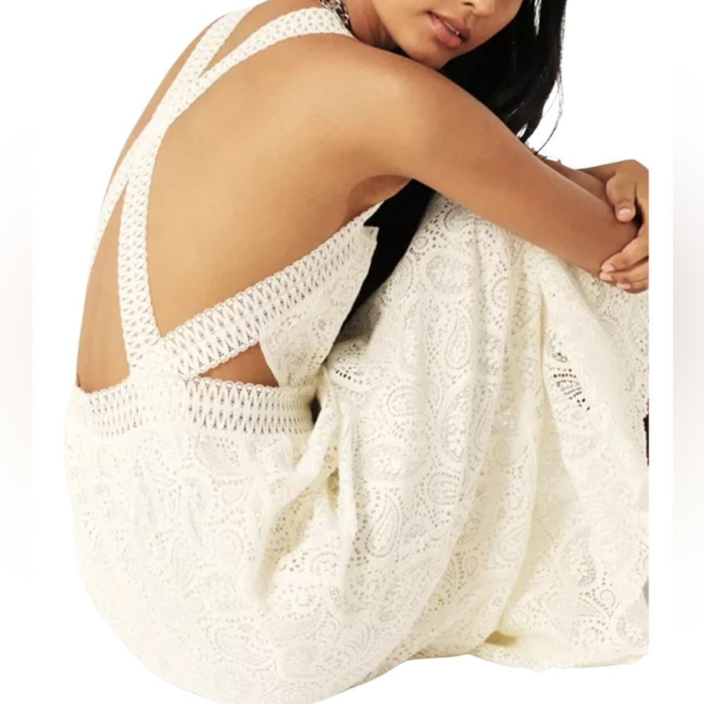 Ba&sh Eyelet Square Neck Open Back Austin Dress - Picture 2 of 14